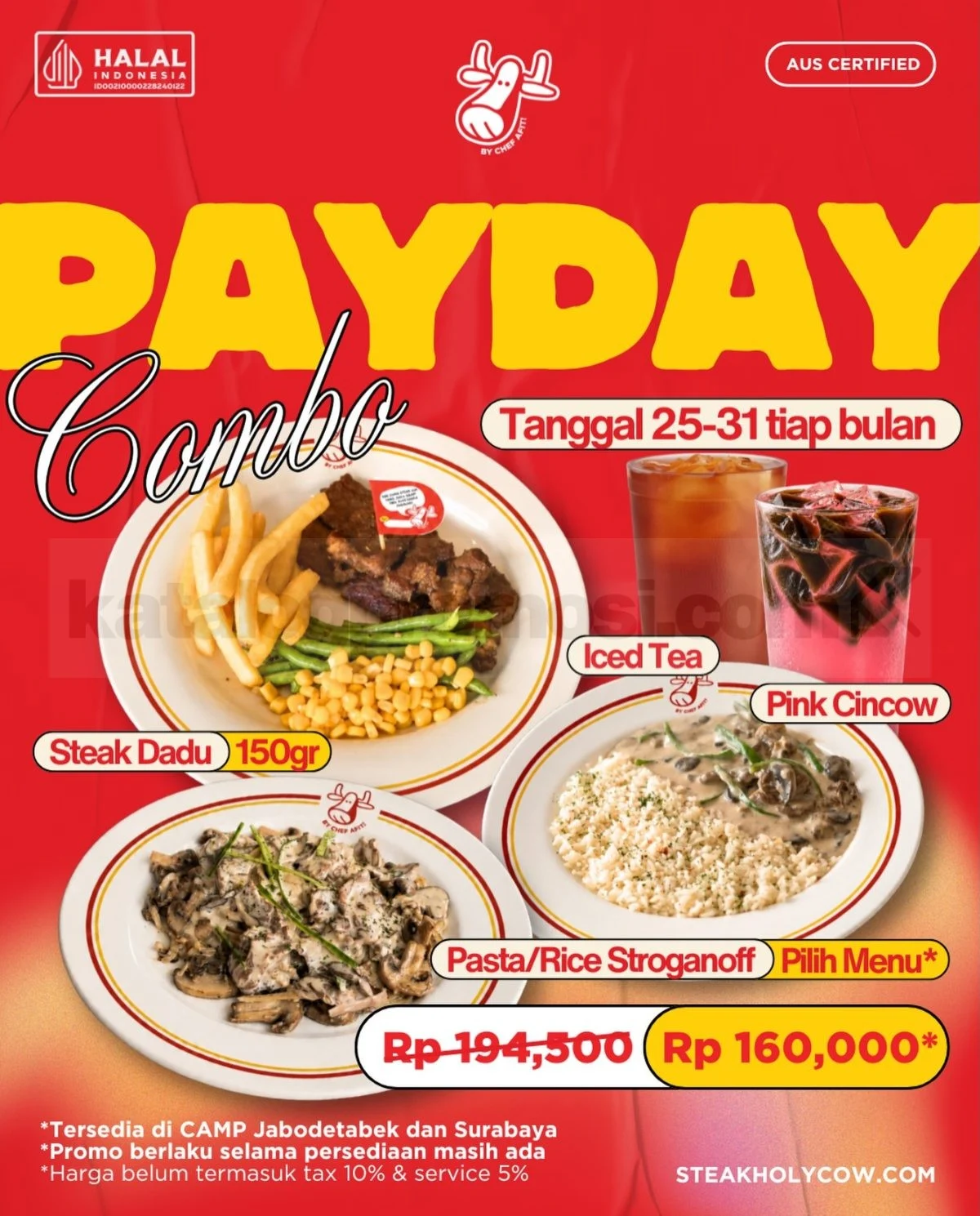 Promo Payday Holycow: Steak Lezat Mulai Rp160 Ribu