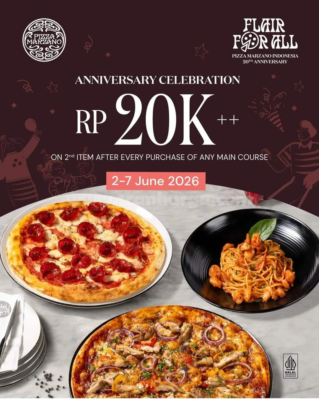 Promo Pizza Marzano: Main Course Kedua Hanya Rp 20 Ribu!