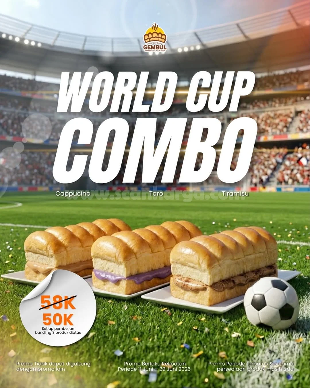 Promo Roti Gembong Gembul: World Cup Combo Rp 50 Ribu