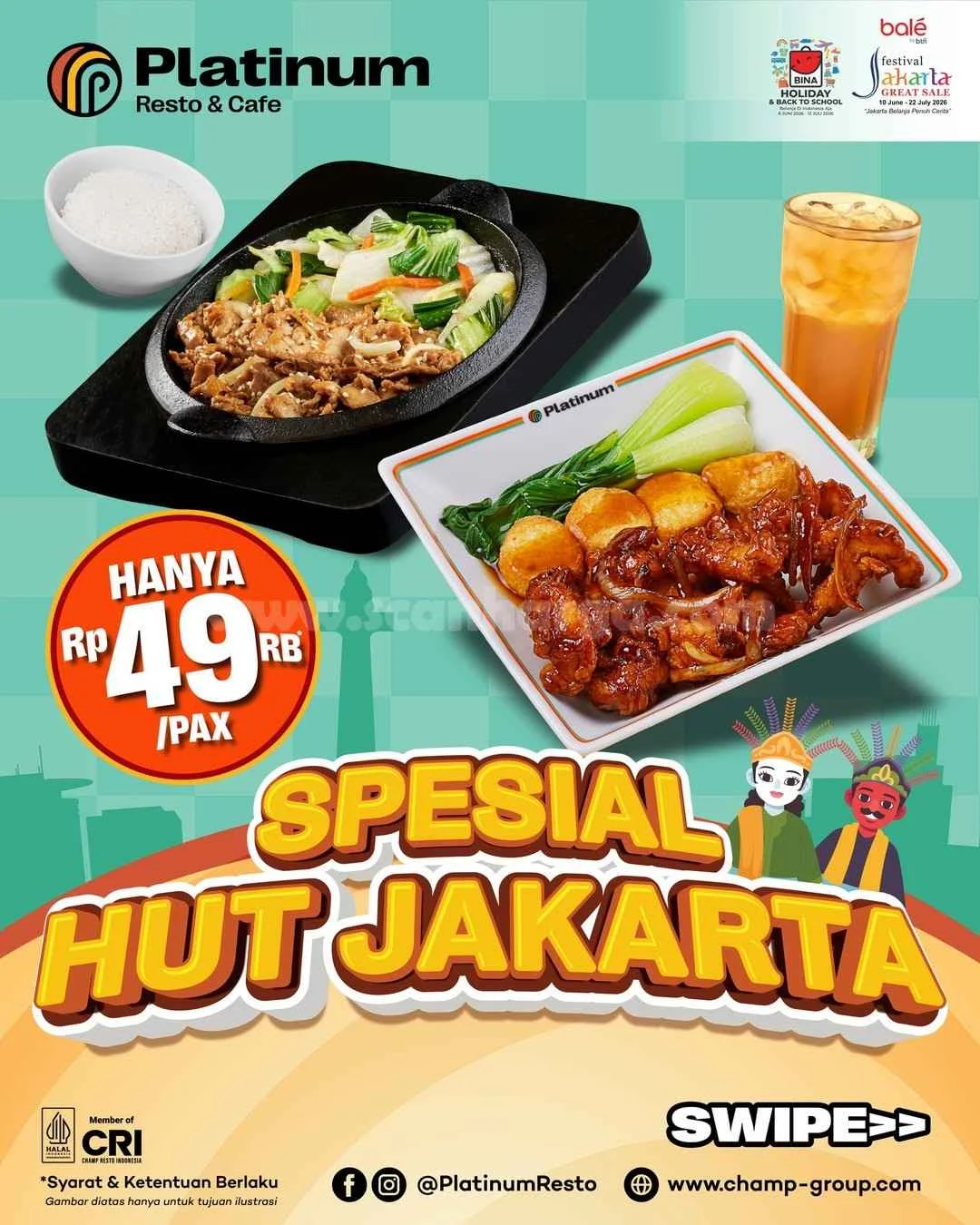 Promo Spesial HUT Jakarta: Nikmati Paket Hemat di Platinum Resto & Cafe