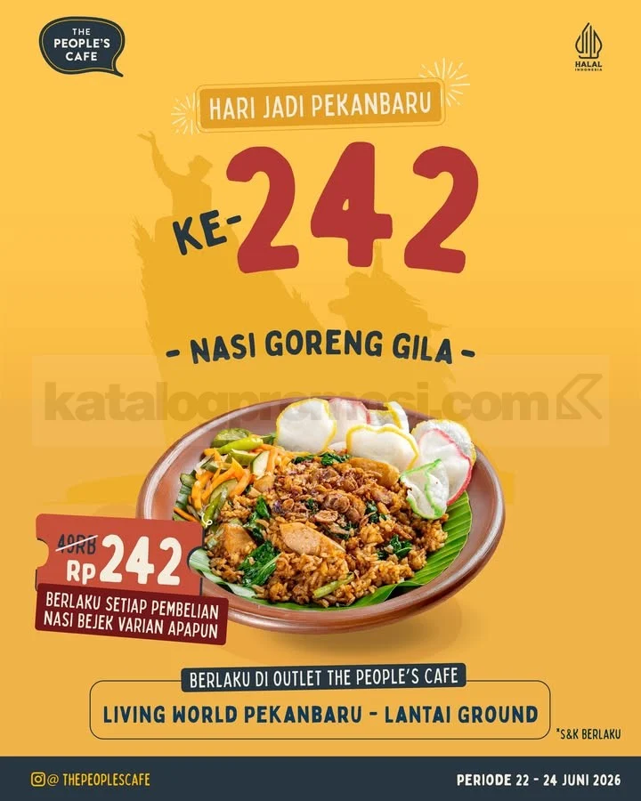 Promo Spesial HUT Pekanbaru: Nasi Goreng Rp 242 di The People's Cafe