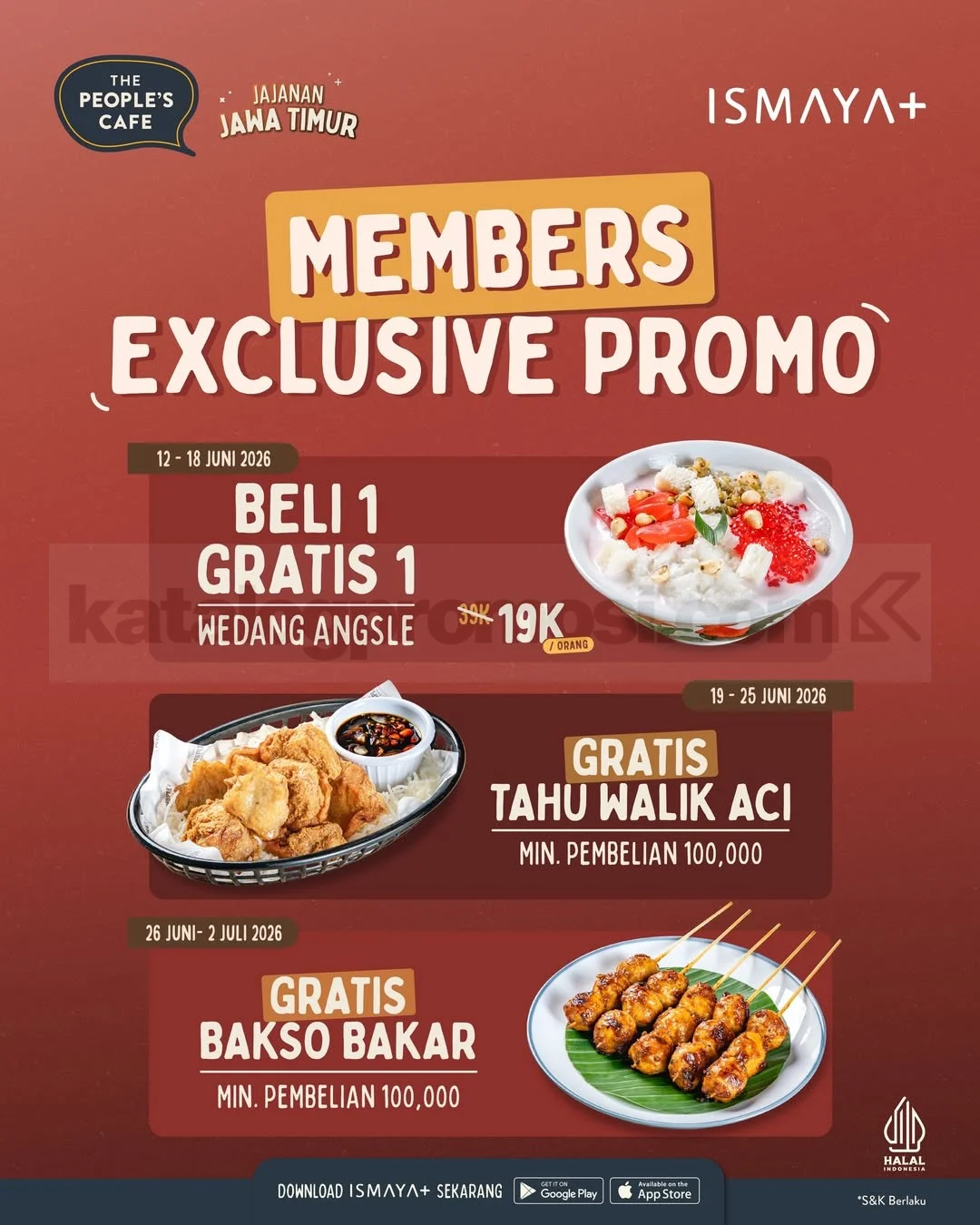 Promo Spesial Ismaya+ The People's Cafe: Beli 1 Gratis 1 & Bonus Kuliner Khas