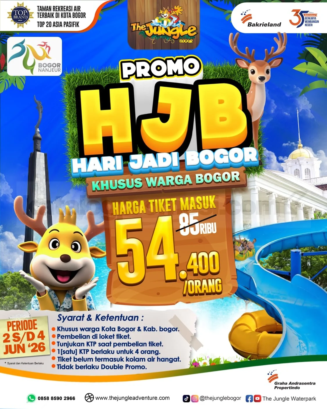 Promo The Jungle Bogor: Tiket Rp 54.400 untuk Warga Setempat