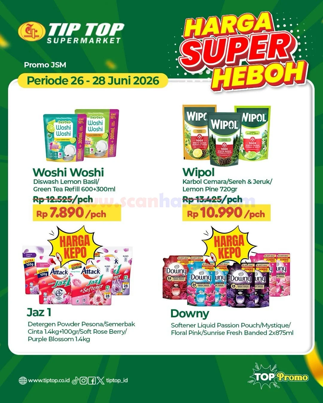 Promo TIPTOP JSM 26-28 Juni 2026: Belanja Hemat Akhir Pekan