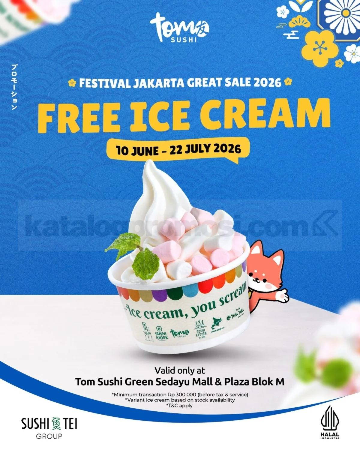 Promo Tom Sushi: Free Ice Cream di Festival Jakarta Great Sale