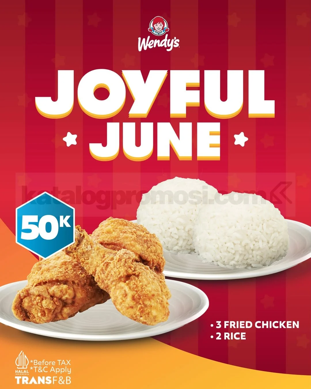 Promo Wendy's Juni: Paket Hemat Ayam & Nasi Rp 50 Ribu