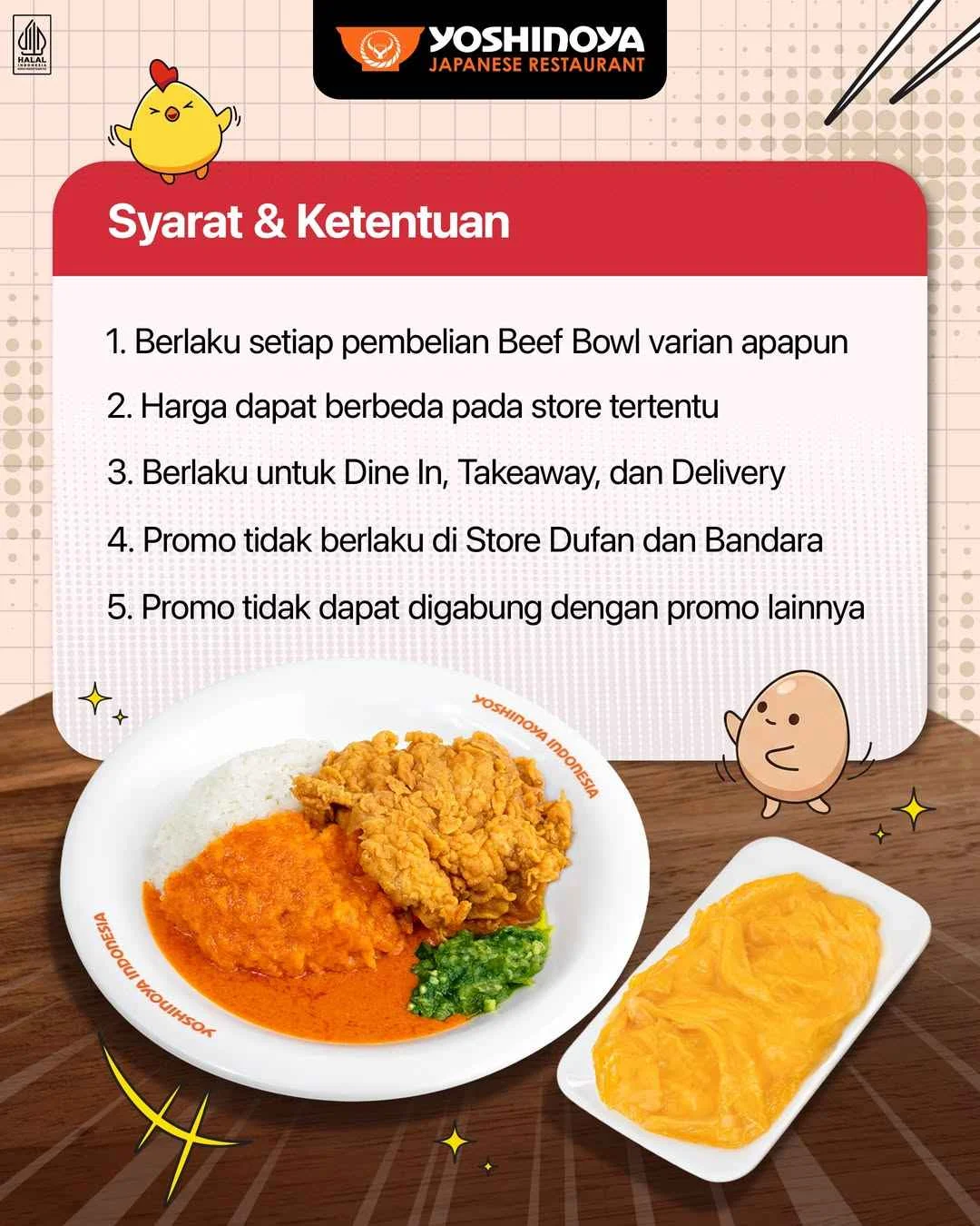 Promo Yoshinoya: NasGul Komplit Diskon 50% Akhir Bulan!