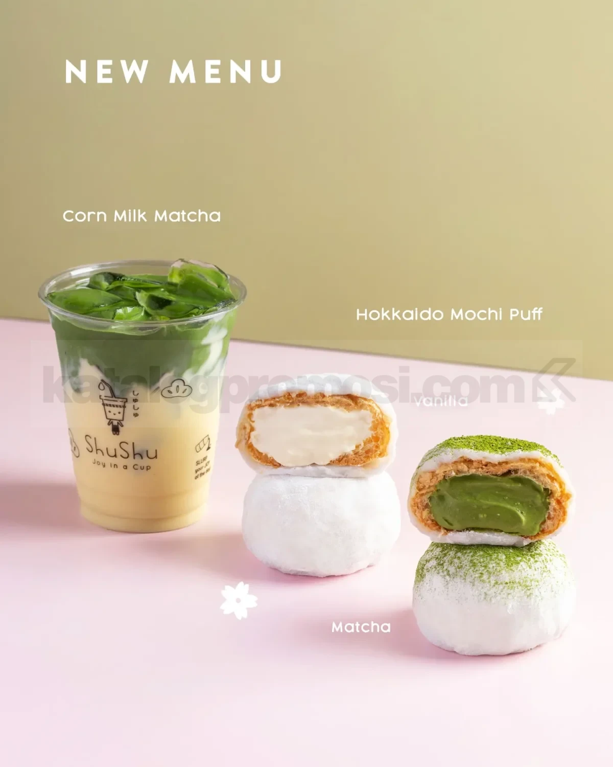 ShuShu Sajikan Sensasi Baru: Corn Milk Matcha & Mochi Puff