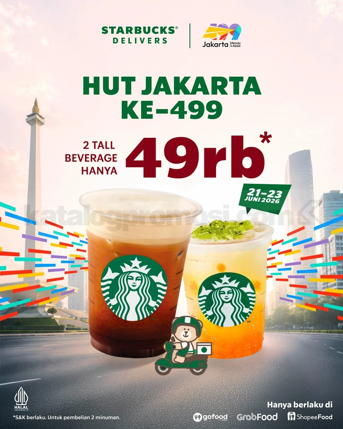 Starbucks: 2 Minuman Tall Rp 49 Ribu, Rayakan HUT Jakarta!