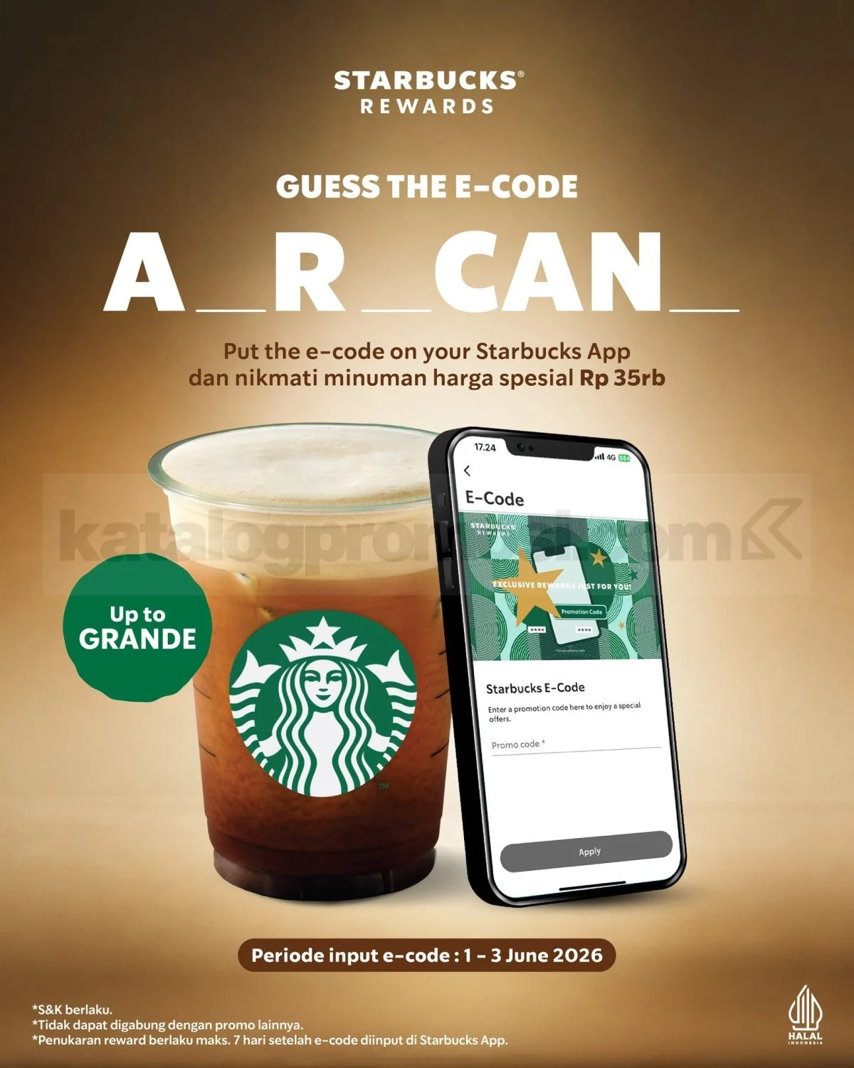 Starbucks: Aerocano Rp35rb via App, 1-3 Juni 2026