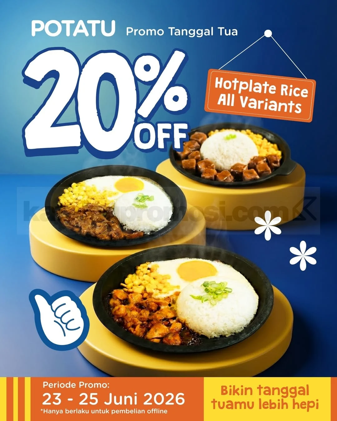 Steak With U: Diskon 20% Hotplate Rice Akhir Bulan!