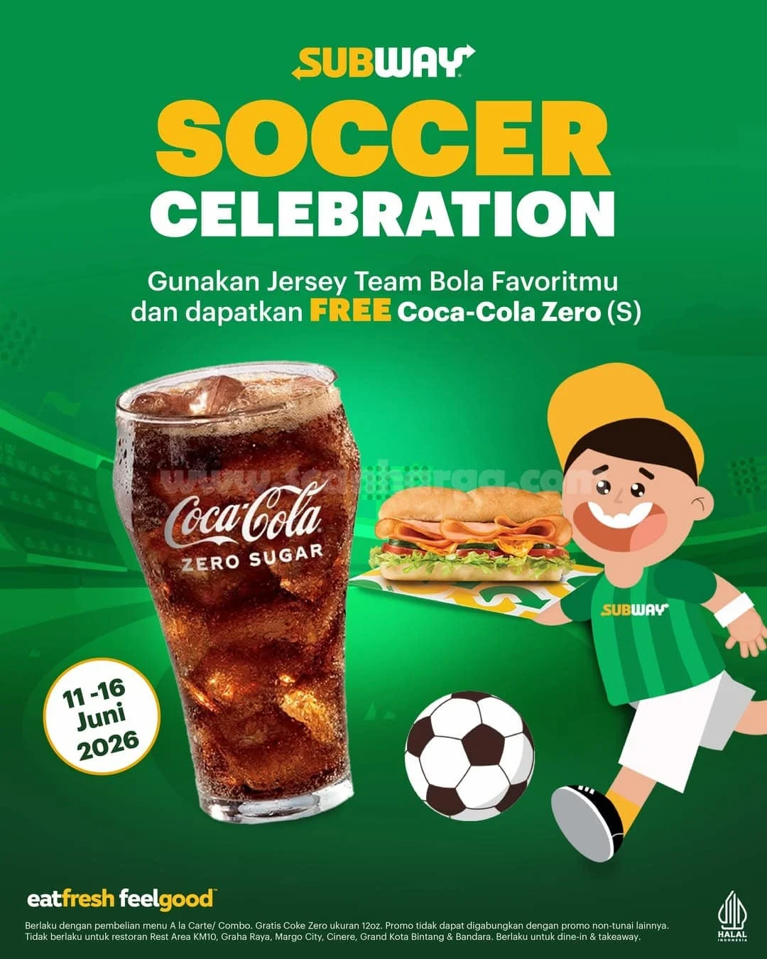 Subway: Jersey Bola Gratis Coca-Cola Zero Hingga 16 Juni