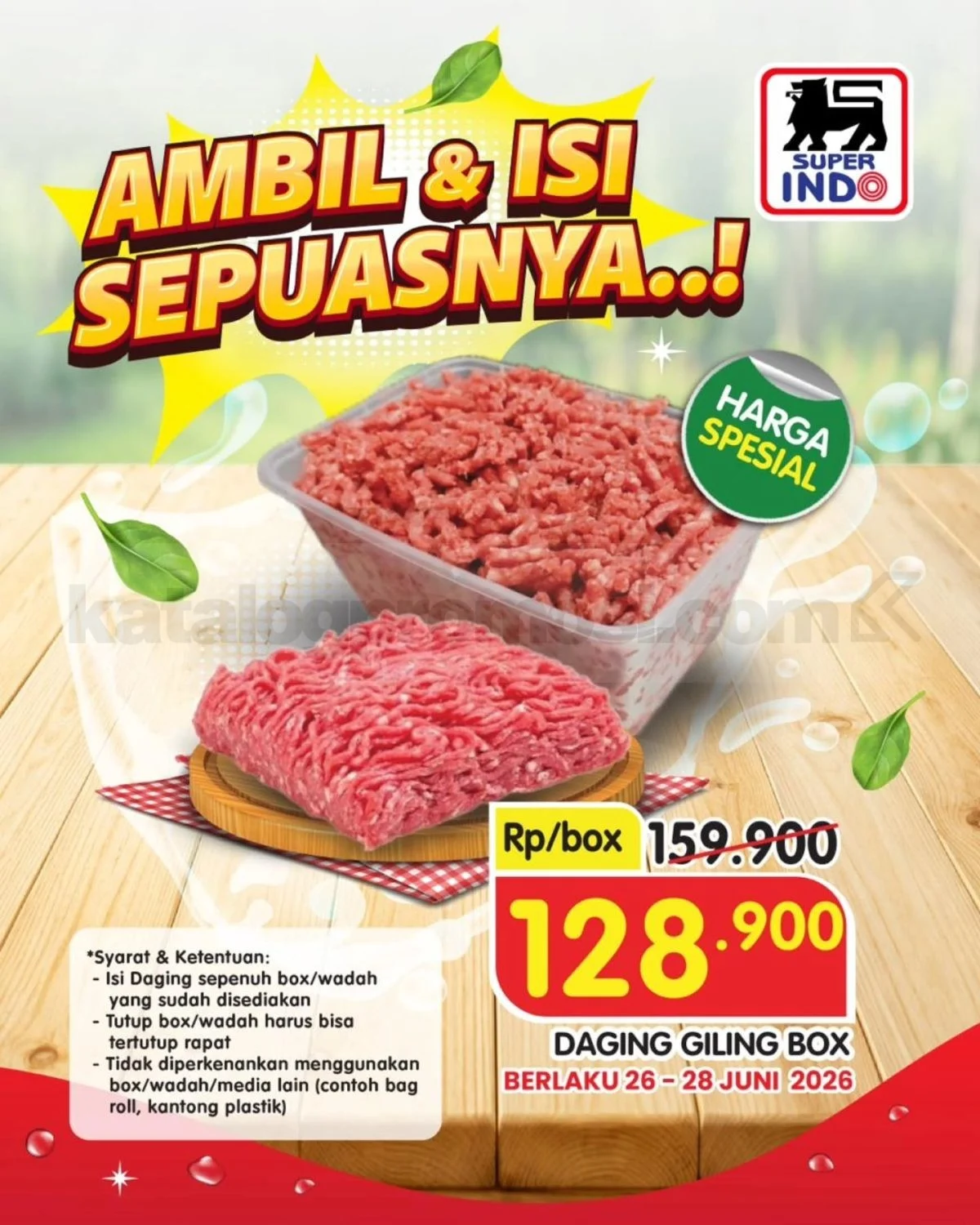 Super Indo Tawarkan Daging Giling "Ambil & Isi Sepuasnya" Juni 2026