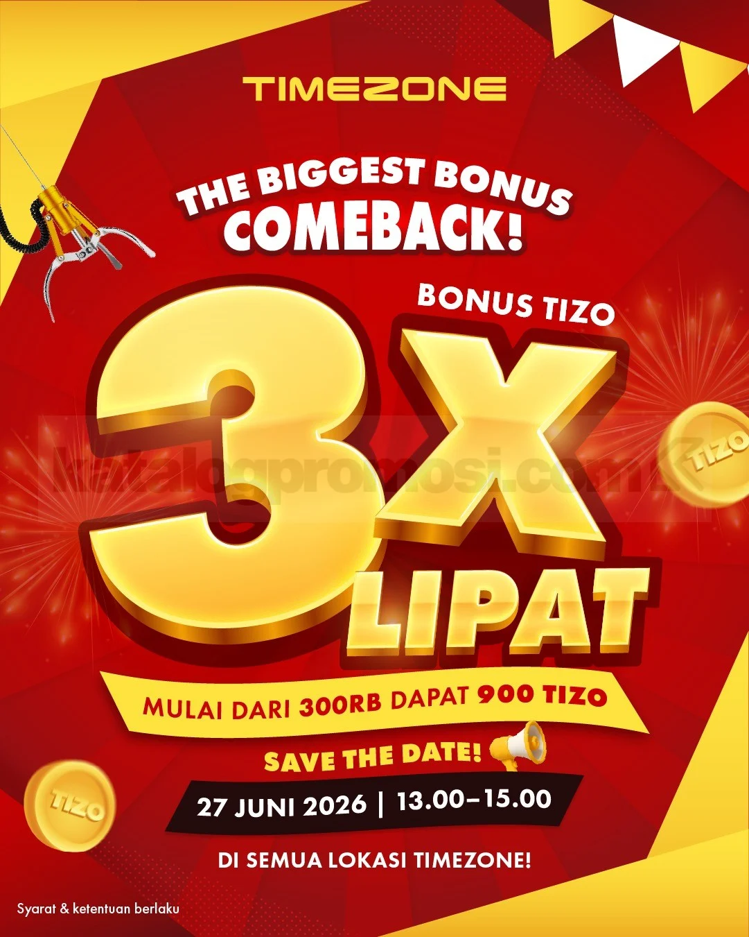Timezone Flash Sale: Bonus Tizo 3x Lipat di 27 Juni!