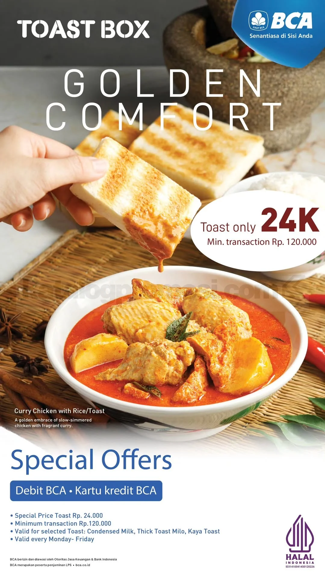 Toast Box BCA: Toast Spesial Rp 24.000 di Hari Kerja