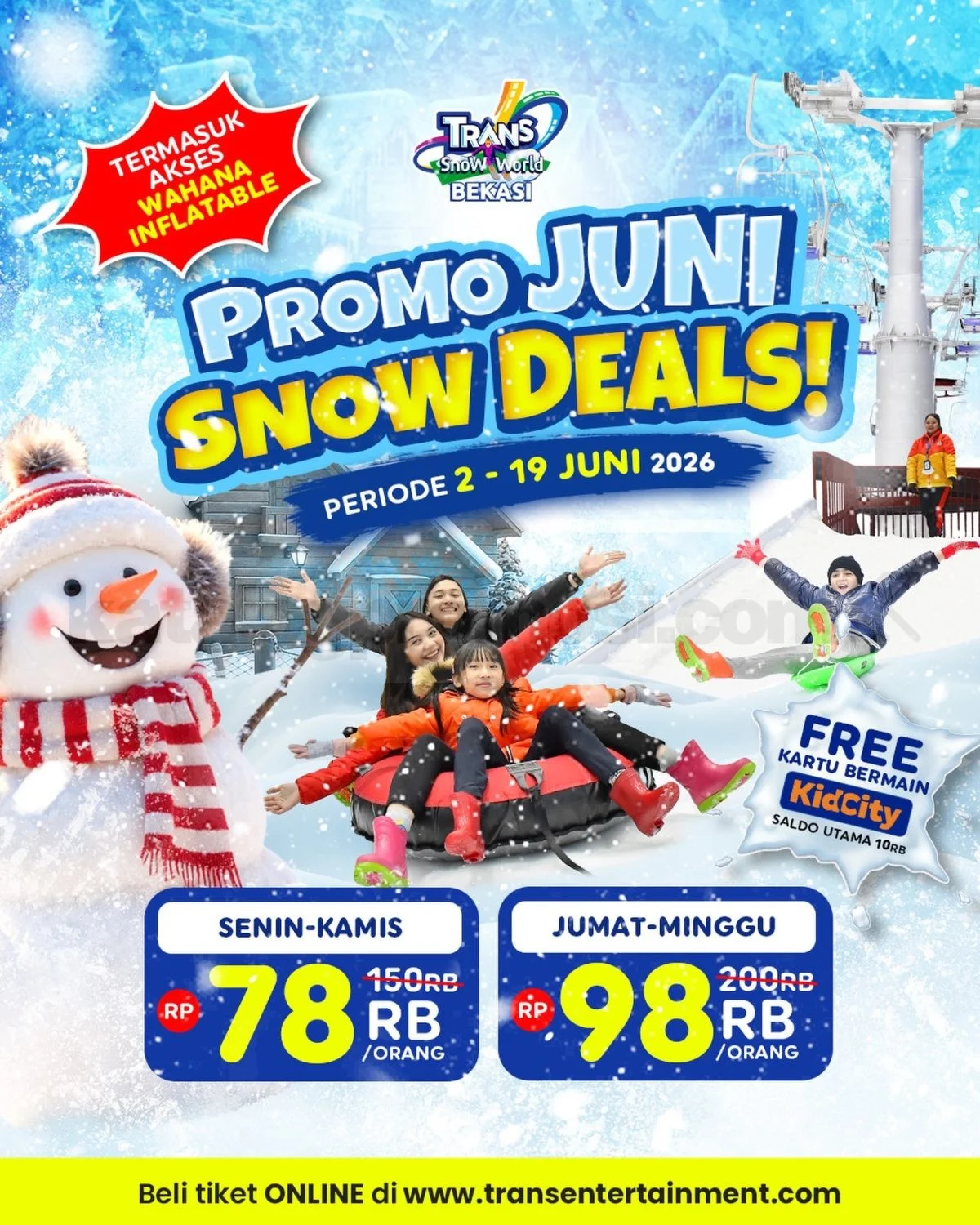 Trans Snow World Bekasi: Promo Juni Seru Mulai Rp 78 Ribu!