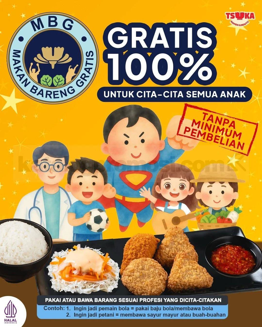 Tsuka Ramen Beri Gratis Ramen/Bento, Wujudkan Cita-Cita!