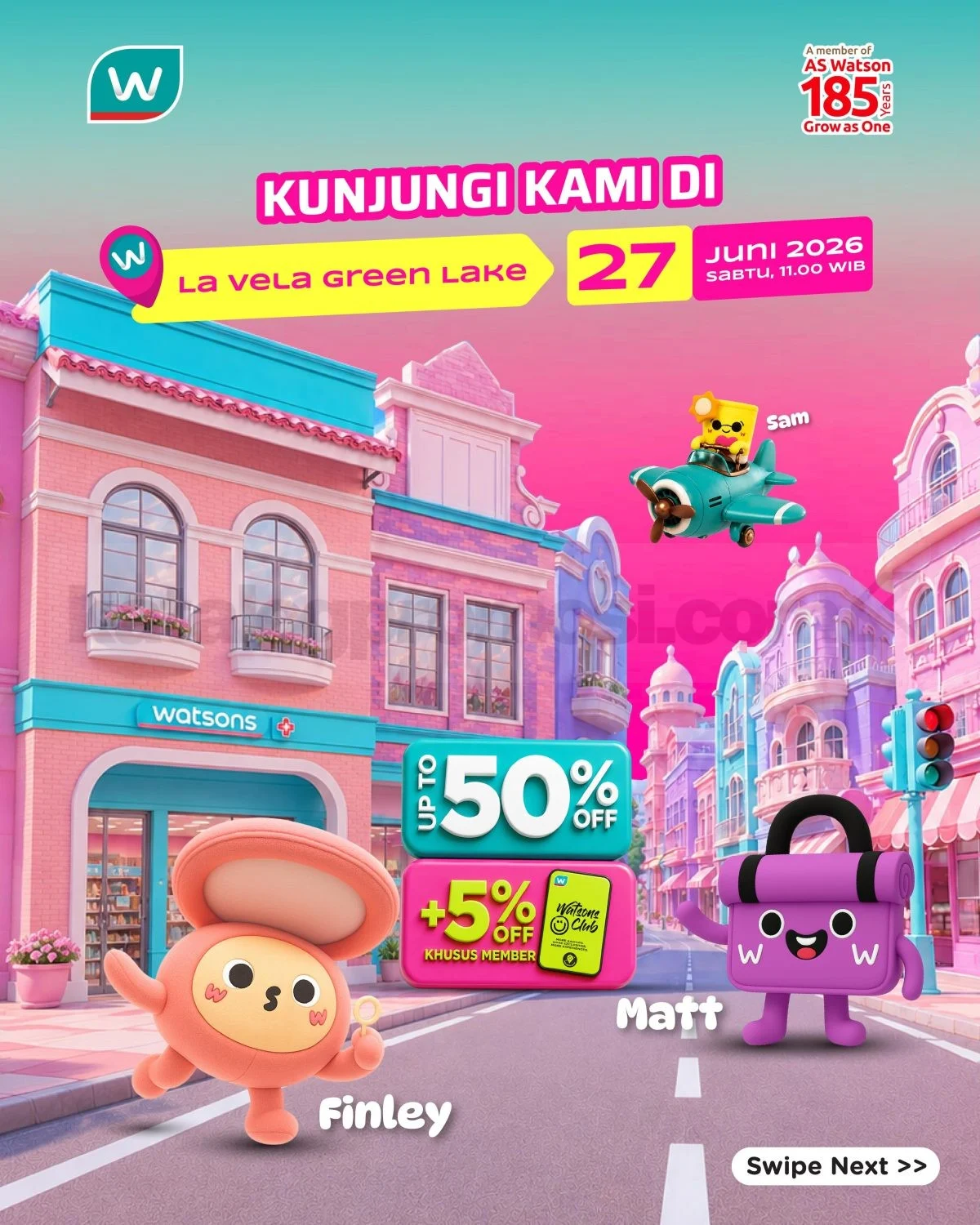 Watsons La Vela Green Lake: Diskon 50% & Bonus Grand Opening!