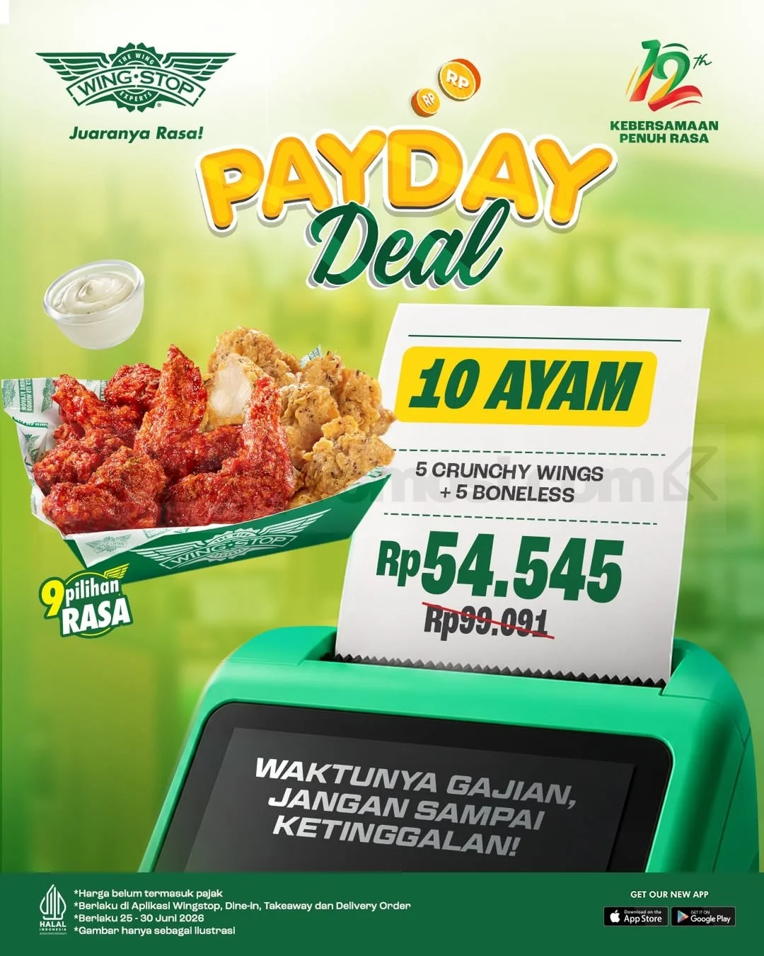 Wingstop Tawarkan 10 Ayam Rp 54.545 di Promo Gajian