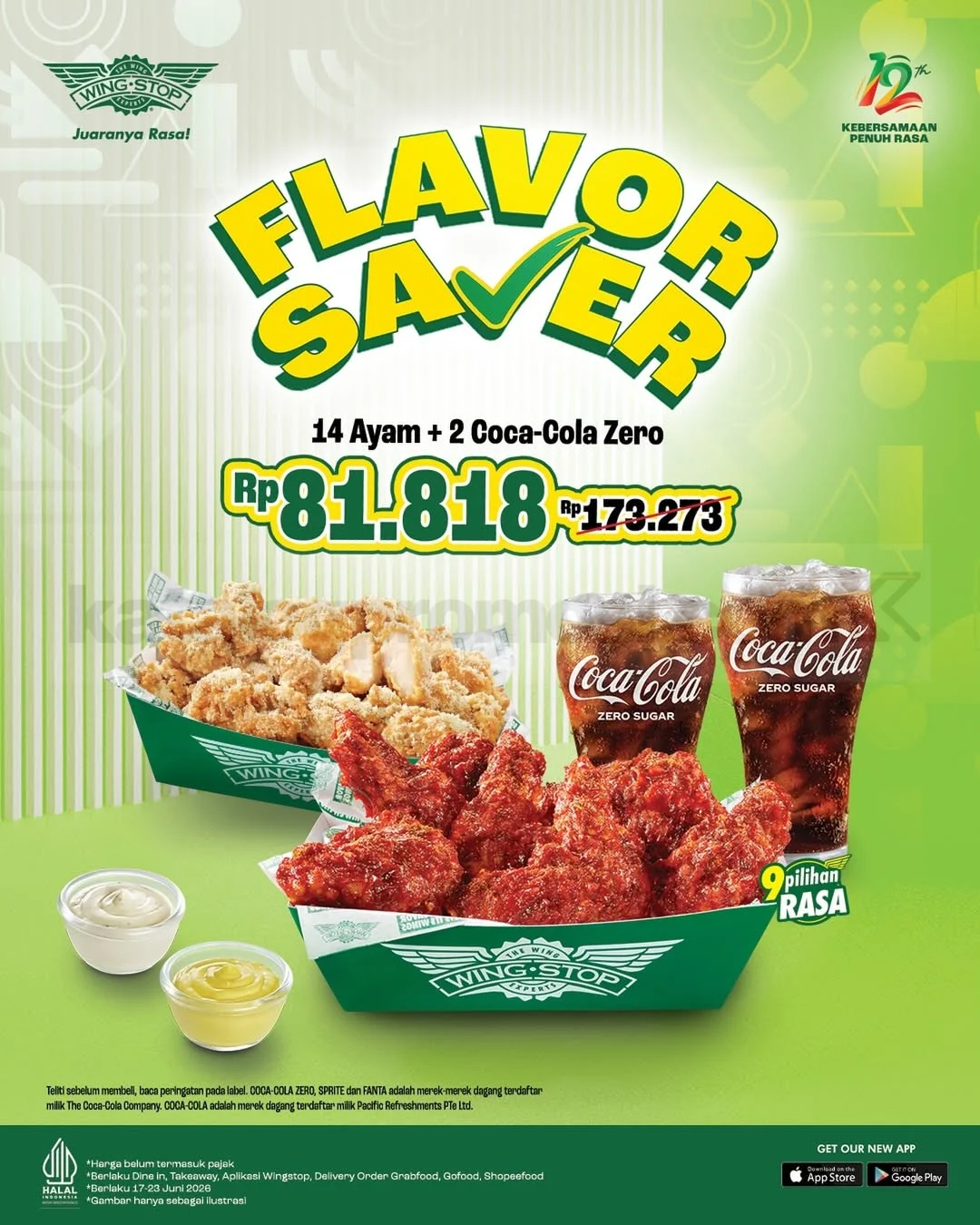 Wingstop Tawarkan Paket Hemat 14 Ayam + 2 Drink Hanya Rp 81.818
