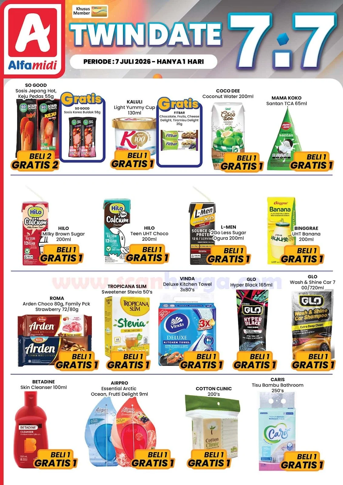 Alfamidi 7.7: Promo Beli 1 Gratis 1 untuk Belanja Hemat Awal Bulan