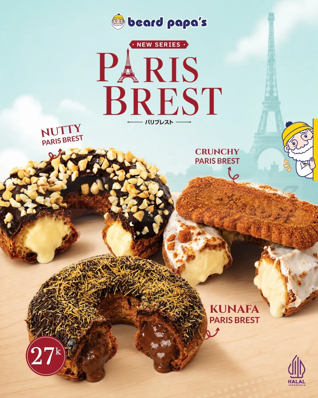 Beard Papa Hadirkan Paris Brest Baru, Cuma Rp 27 Ribu!