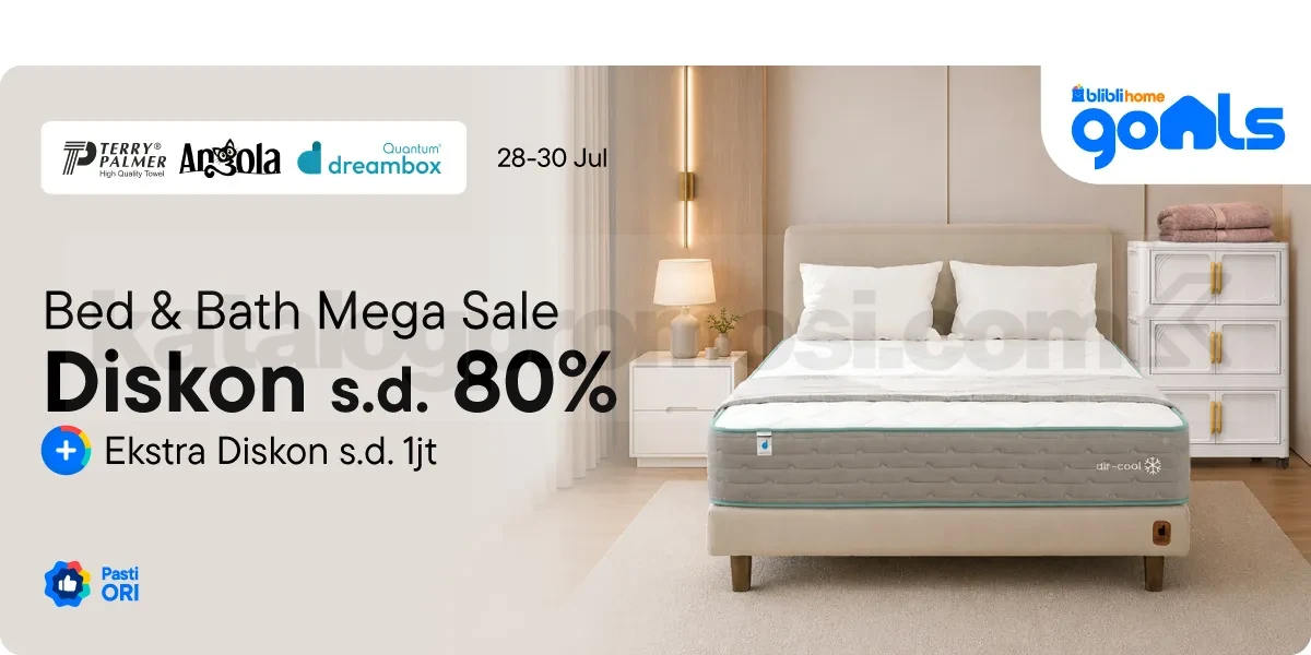 Blibli Bed & Bath Mega Sale: Diskon 80% + Extra Rp1 Juta!