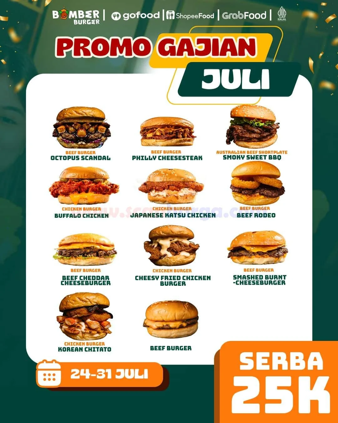 Bomber Burger: Gajian Hemat Serba Rp 25.000!