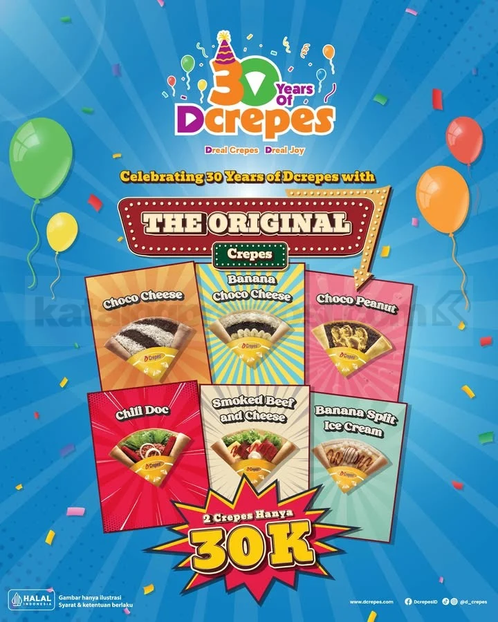 D'Crepes THE ORIGINAL: 2 Crepes Rp 30rb, Nikmati Menu Favorit!