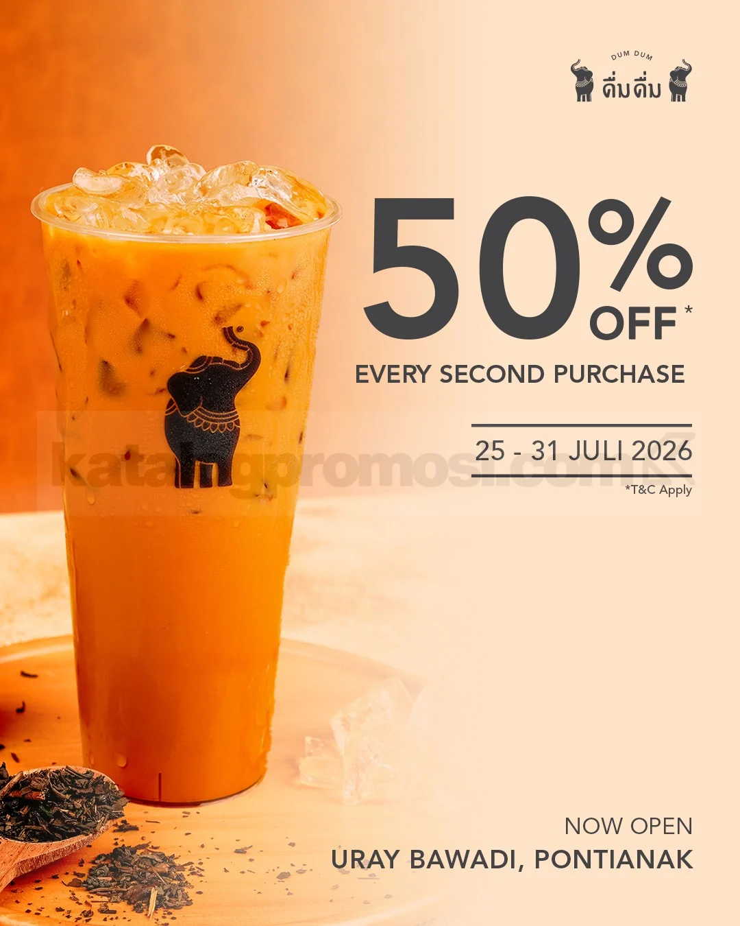 Dum Dum Thai Drinks Pontianak Hadir dengan Promo 50%