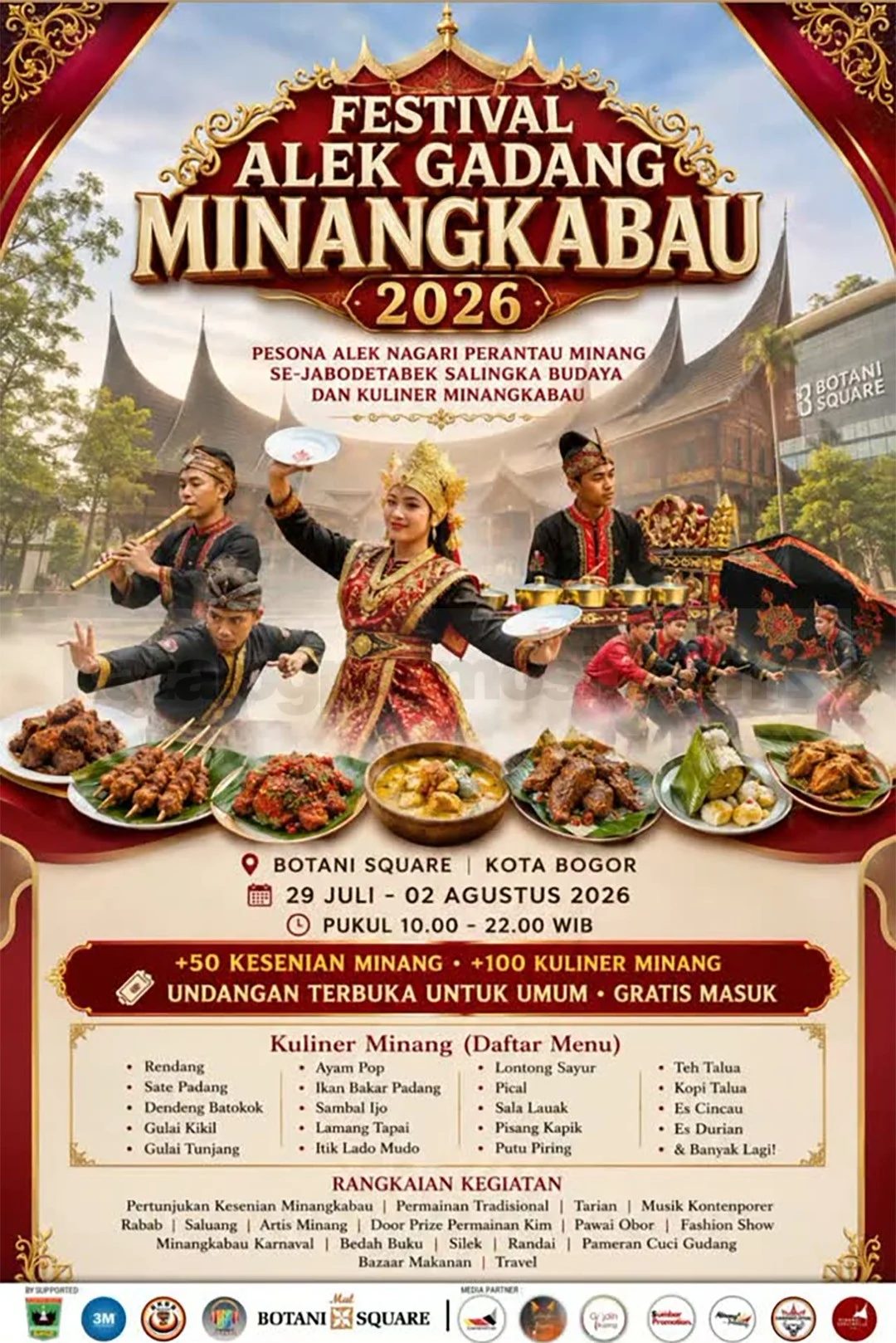 Festival Kuliner Minang di Botani Square, Bogor: 100+ Menu & Gratis Masuk!
