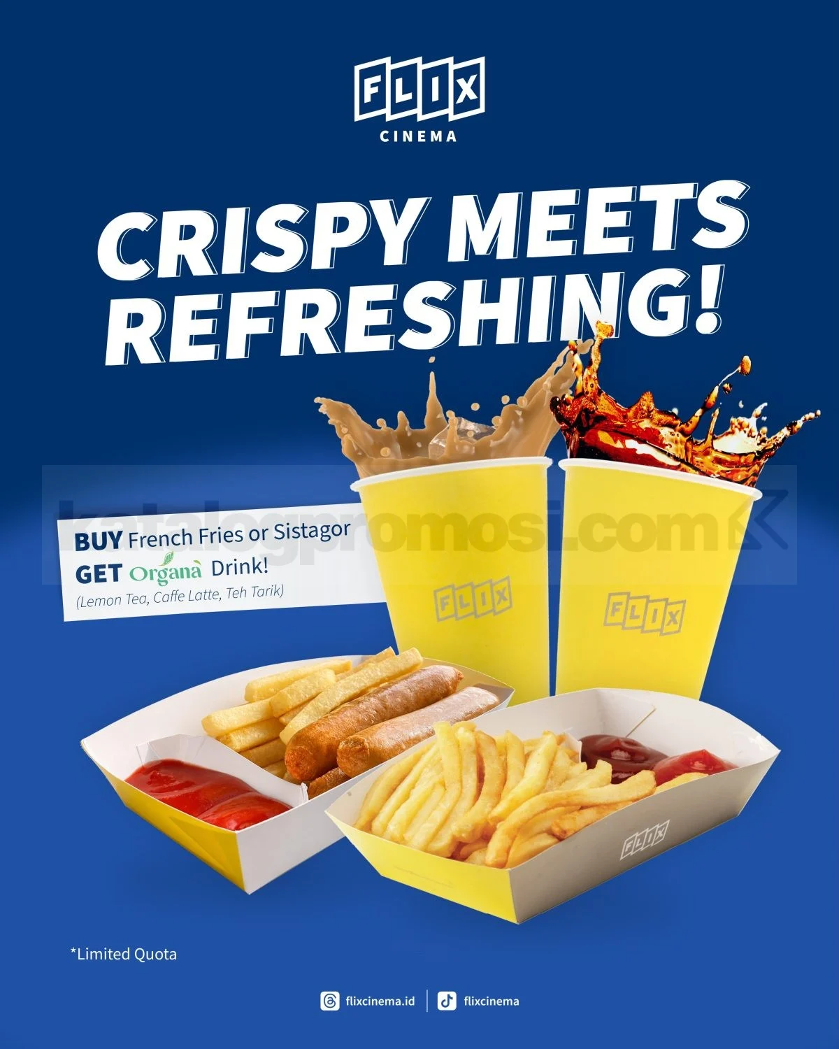 FLIX Cinema: Beli French Fries/Sistagor, Gratis Organa Drink!