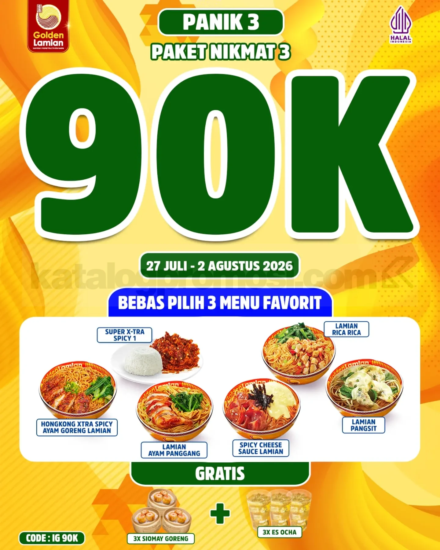 Golden Lamian: Paket Nikmat Mulai Rp 30 Ribu, Bonus Siomay & Es Ocha!