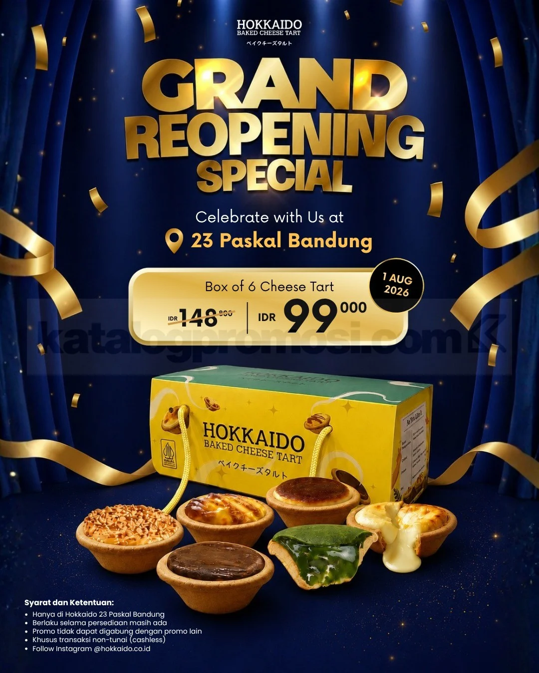 Hokkaido Bandung: Promo Reopening Tart Spesial 1 Agustus!