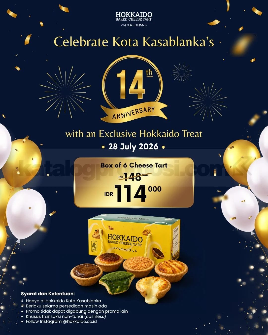 Hokkaido KK: Box Cheese Tart Spesial Anniversary Rp114.000