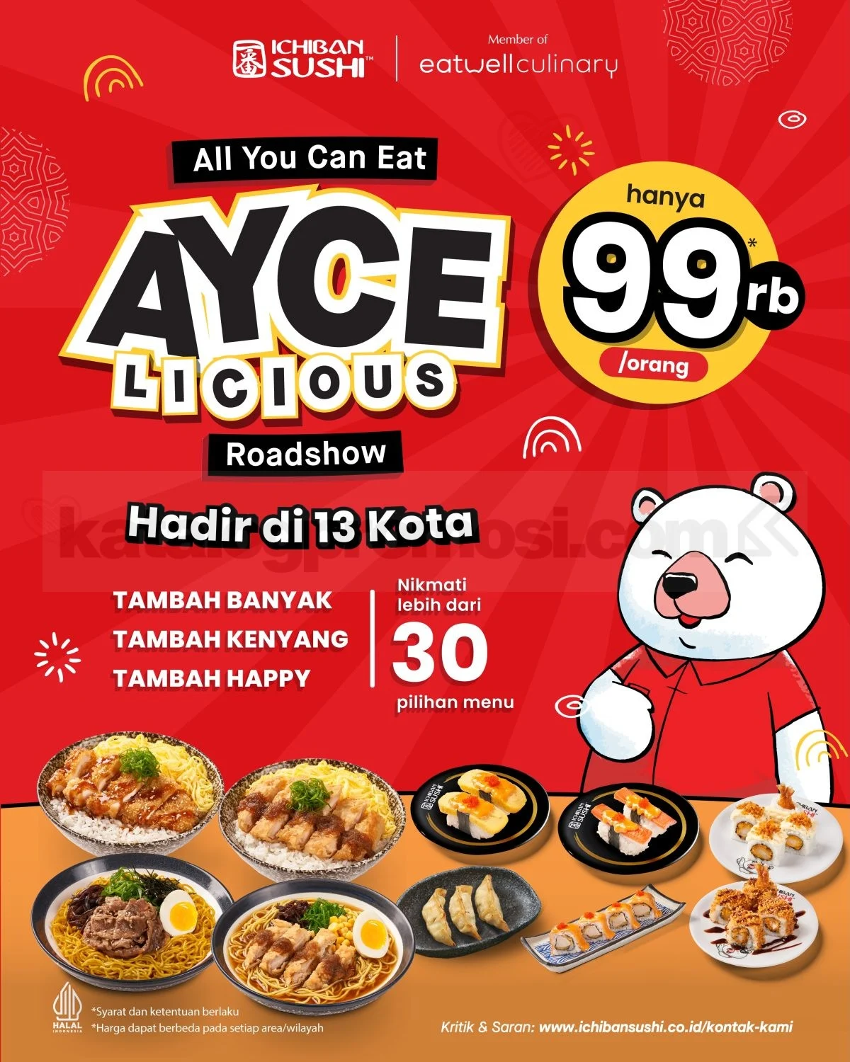 Ichiban Sushi: AYCE Rp 99 Ribu, 13-24 Juli 2026