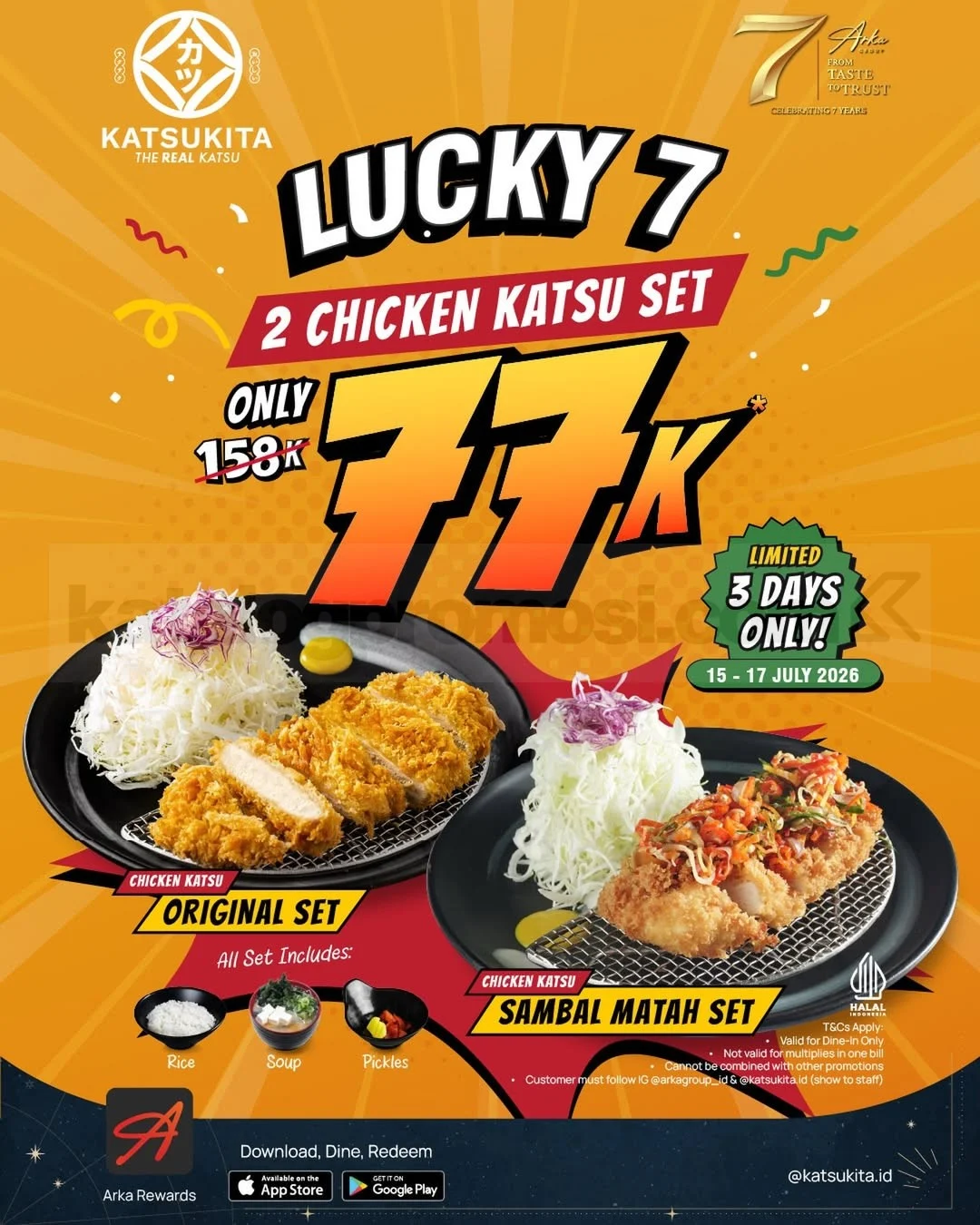 Katsukita: 2 Katsu Set Hanya Rp77.000, Rayakan Ultah Arka Group!