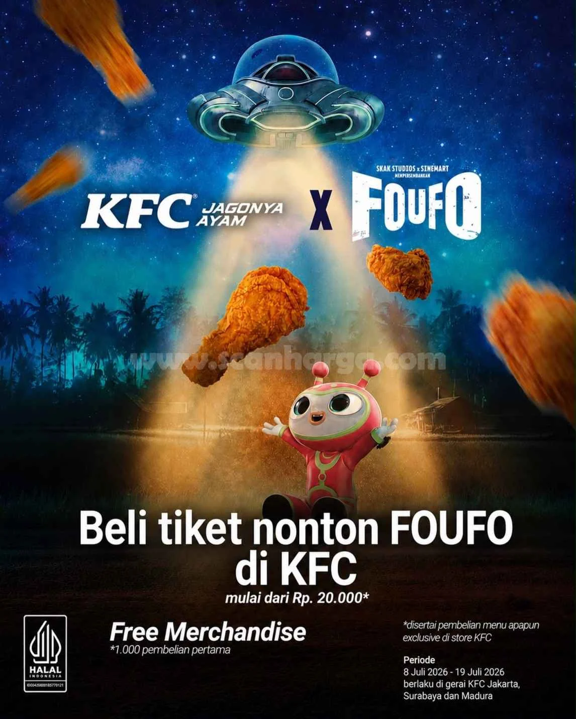 KFC Tawarkan Tiket Film FOUFO Mulai Rp 20.000 & Bonus Merchandise
