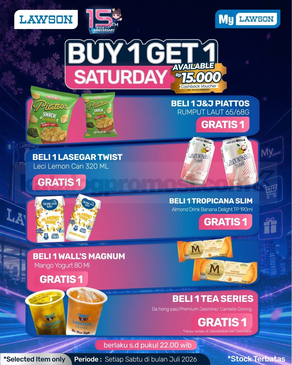 Lawson Hadirkan Promo 'Buy 1 Get 1 Saturday' Juli 2026