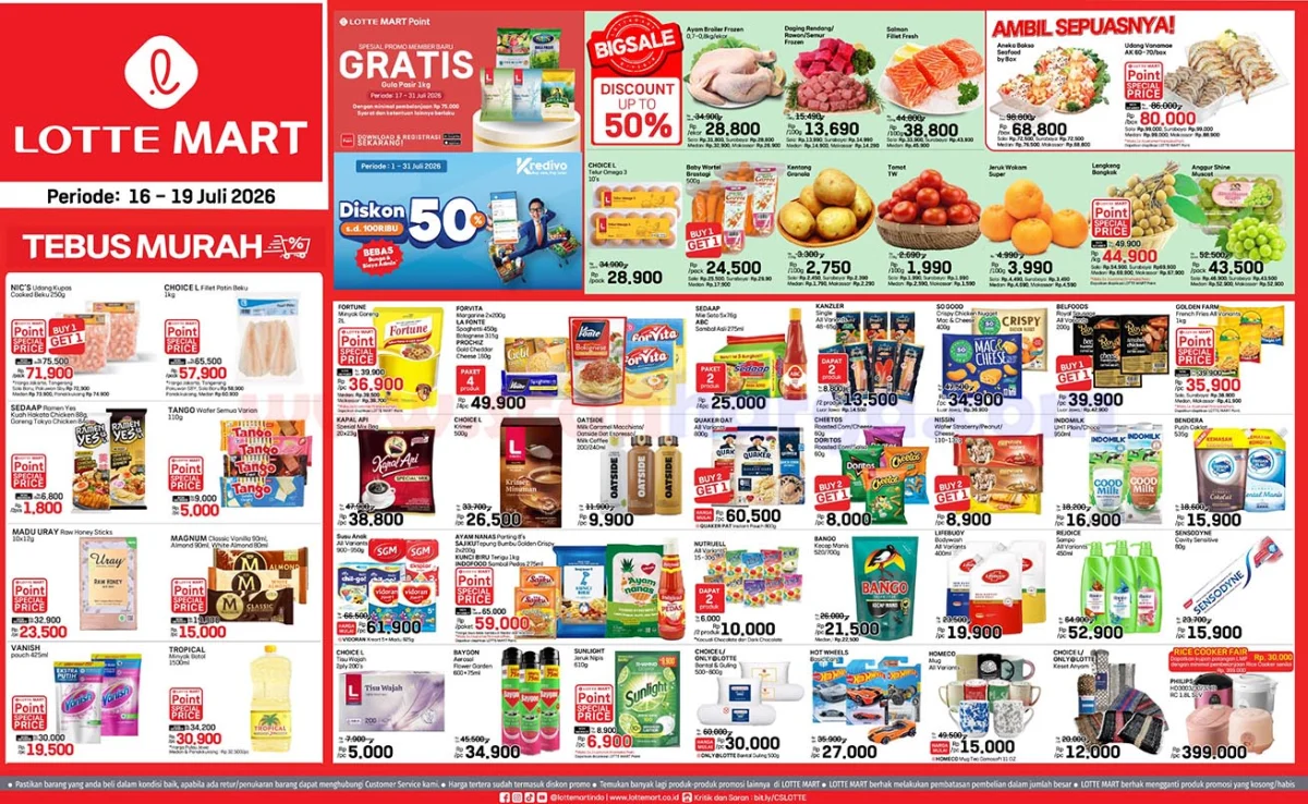 Lottemart Gelar Promo JSM Akhir Pekan 16-19 Juli 2026