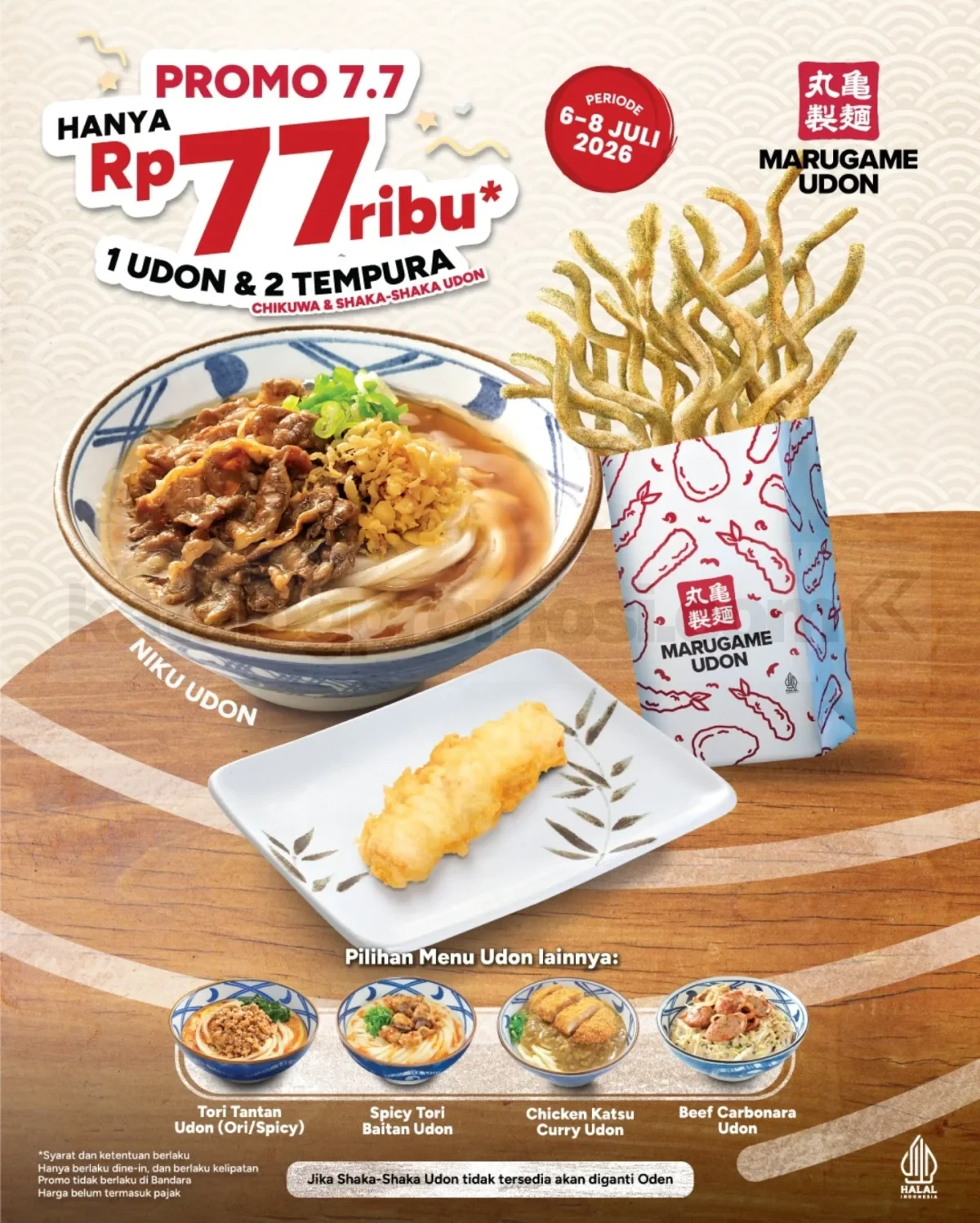 Marugame Udon 7.7 Deal: Nikmati Udon & Tempura Hemat!