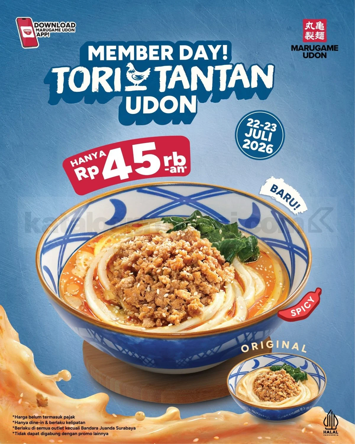 Marugame Udon: Tori Tantan Udon Rp 45Ribuan (22-23 Juli 2026)