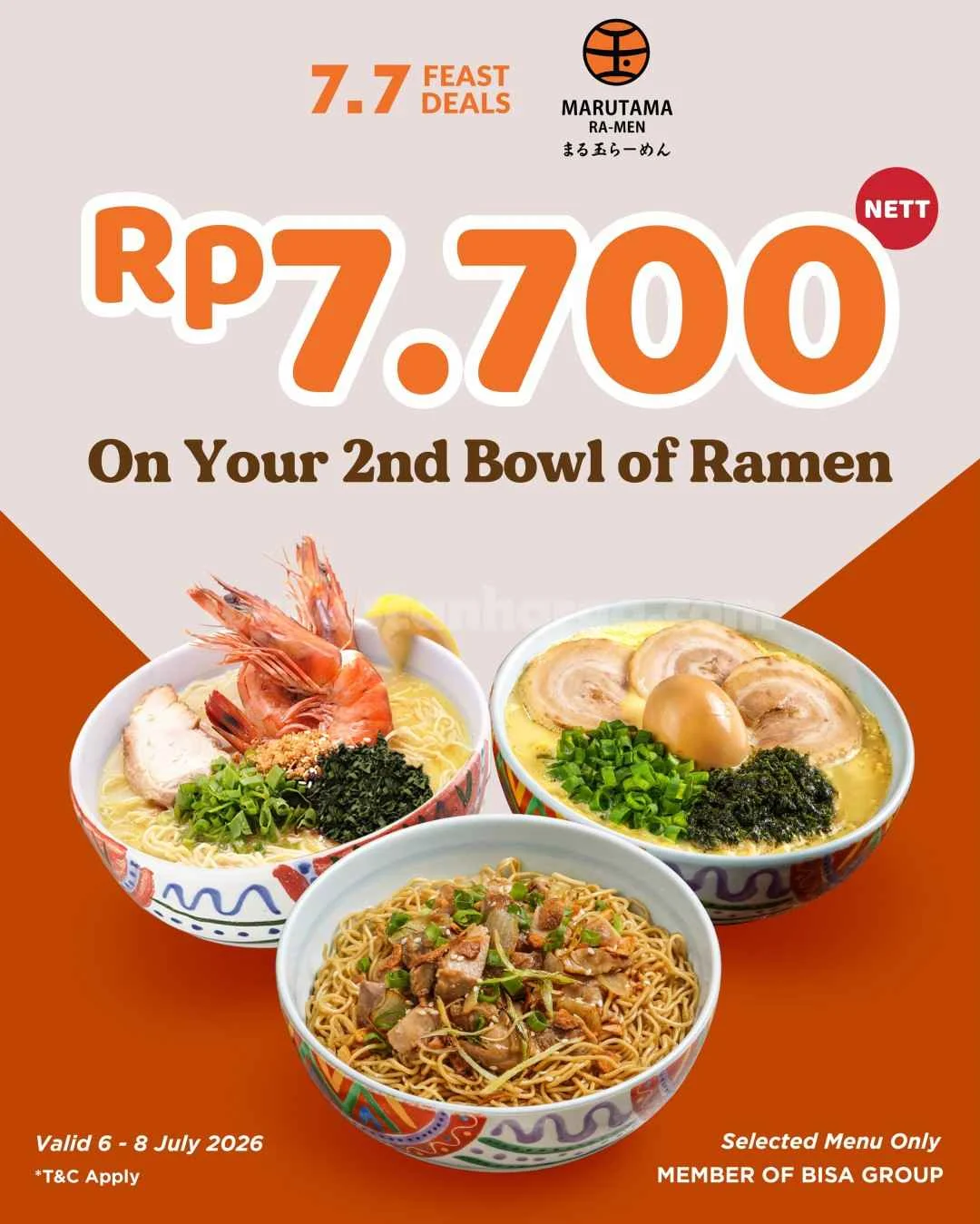 Marutama Ramen: Ramen Kedua Rp 7.700 di Promo 7.7