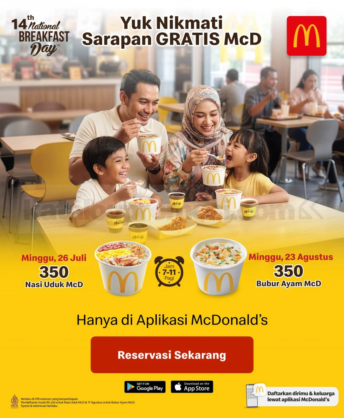 McD Tebar Sarapan Gratis Juli-Agustus 2026, Buruan Reservasi!