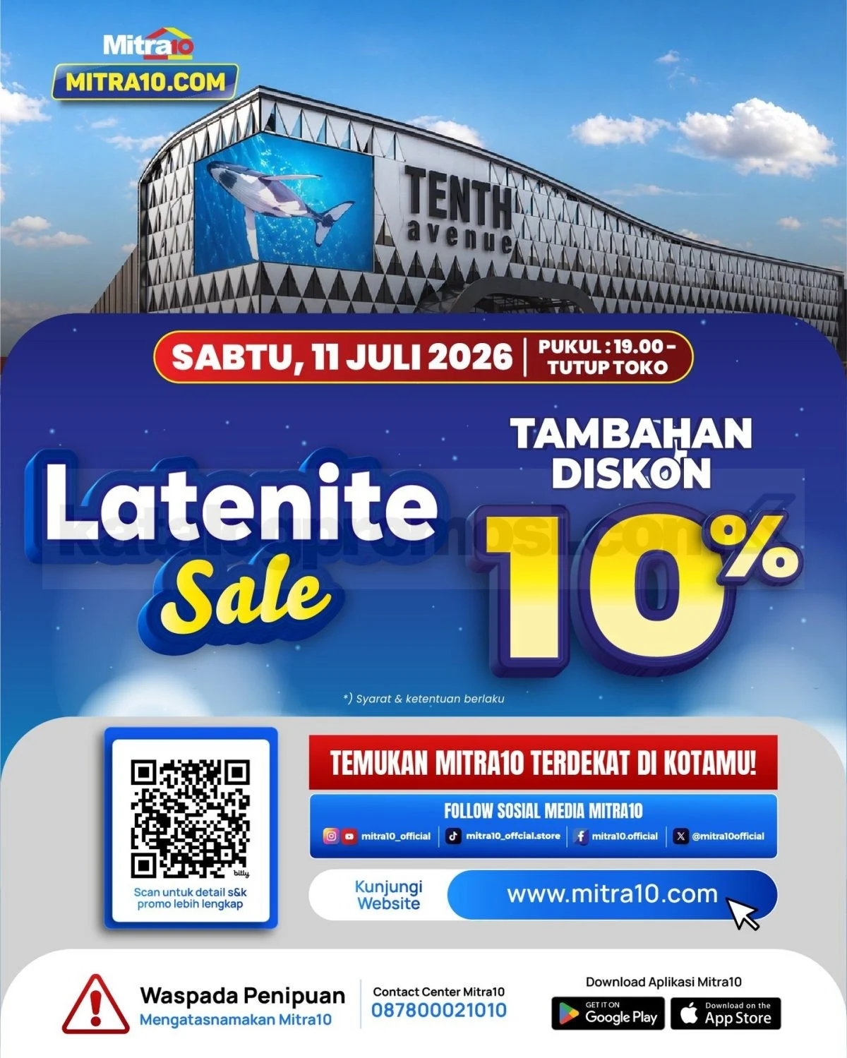 Mitra10 Late Nite Sale: Diskon 10% & Potongan Jutaan di 11 Juli 2026