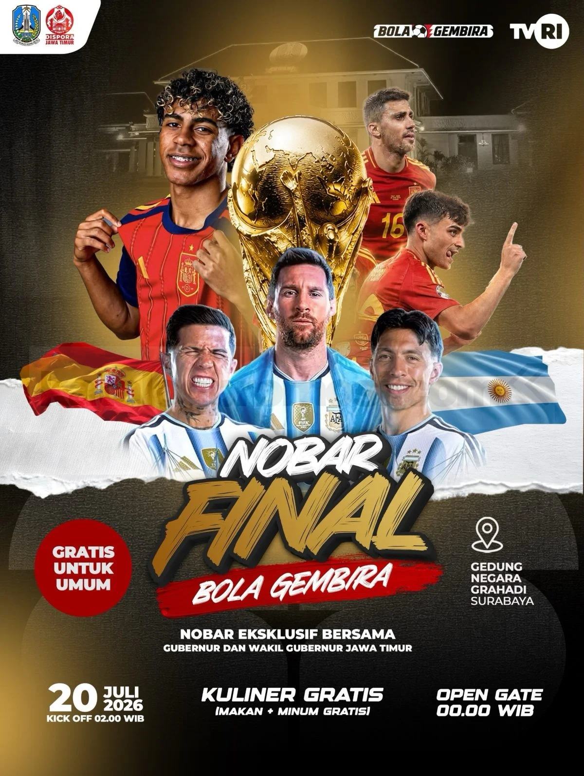 Nobar Final Bola Gembira di Grahadi: Gratis & Seru!