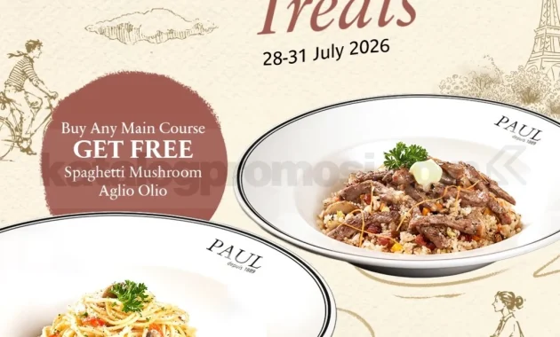 paul tawarkan promo payday treats gratis spaghetti aglio olio