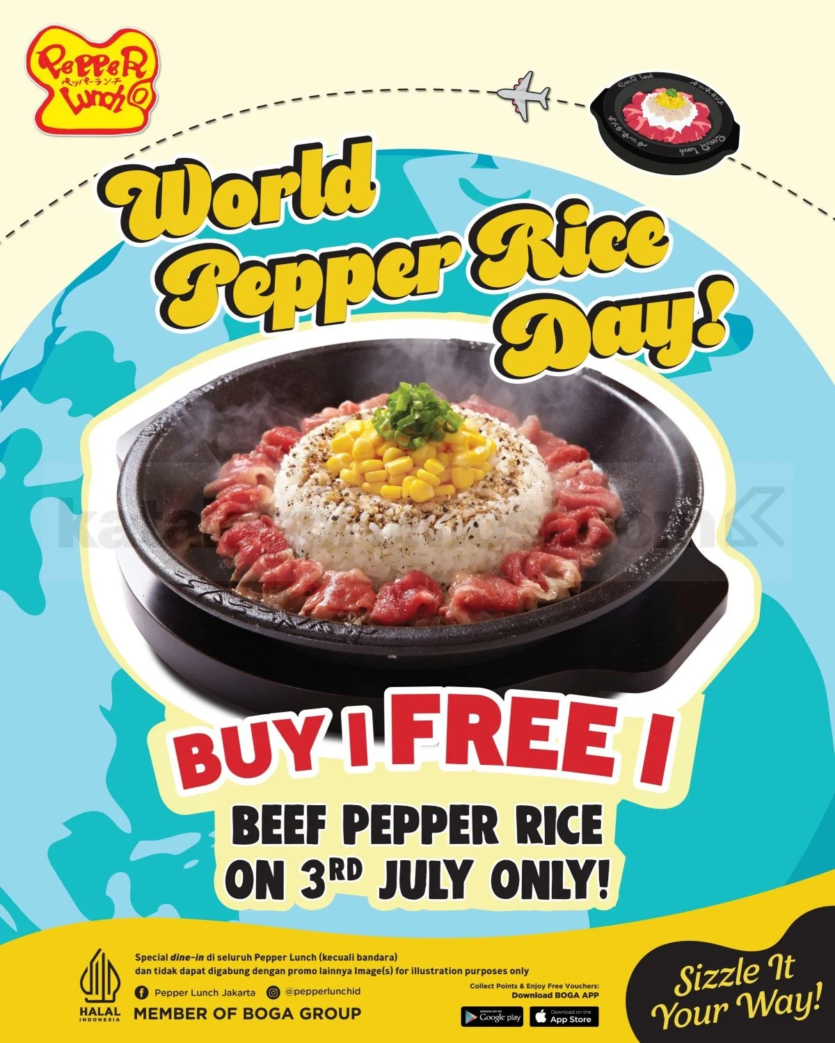 Pepper Lunch: Promo Beli 1 Gratis 1 Beef Pepper Rice Spesial World Pepper Rice Day 3 Juli 2026
