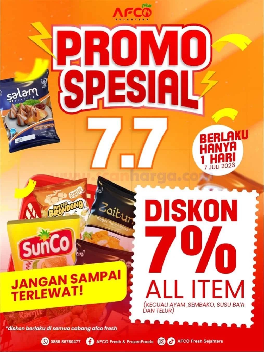 Promo AFCO Fresh: Diskon 7% All Item Spesial 7.7