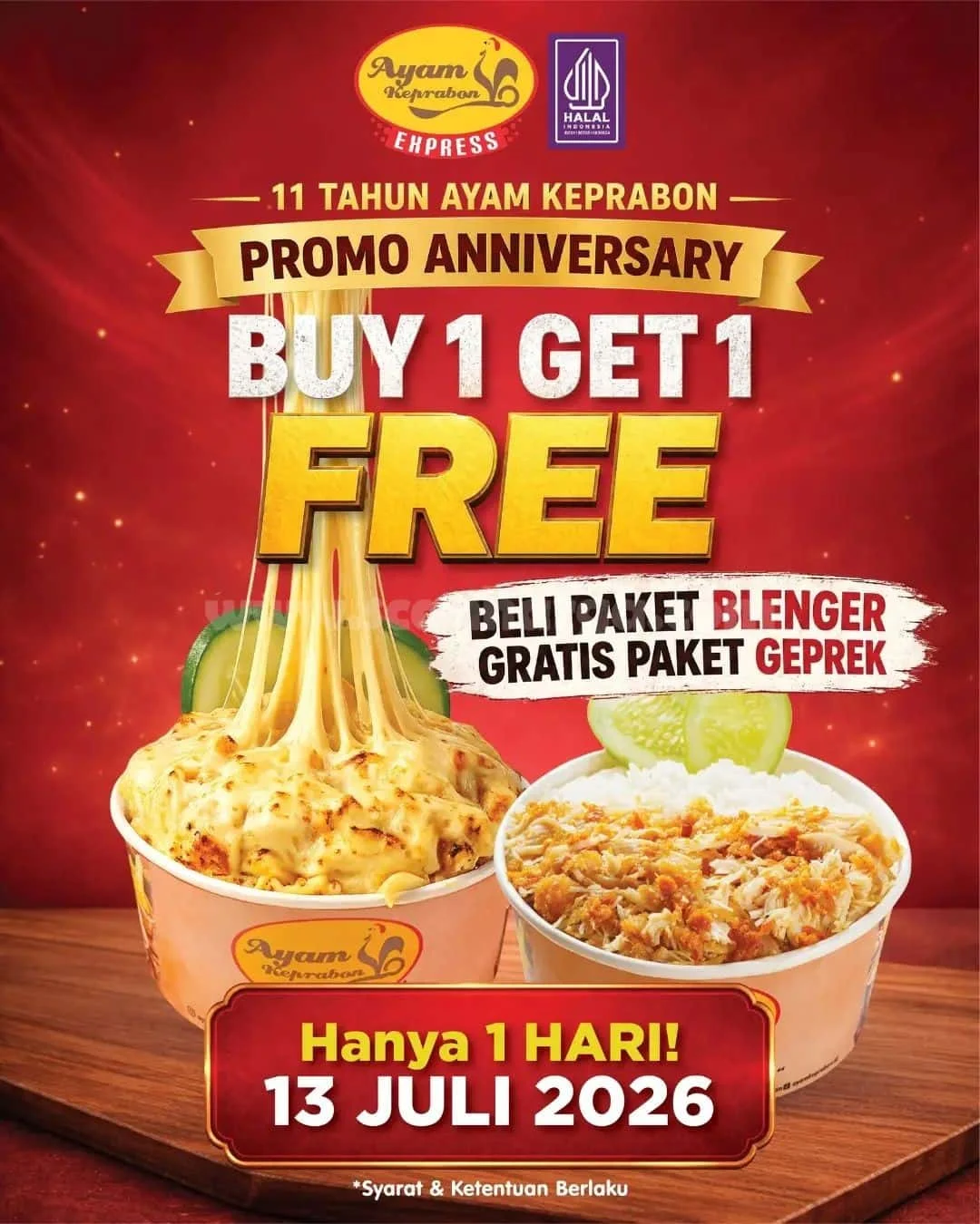 Promo Ayam Keprabon: Beli Paket Blenger, Gratis Paket Geprek!